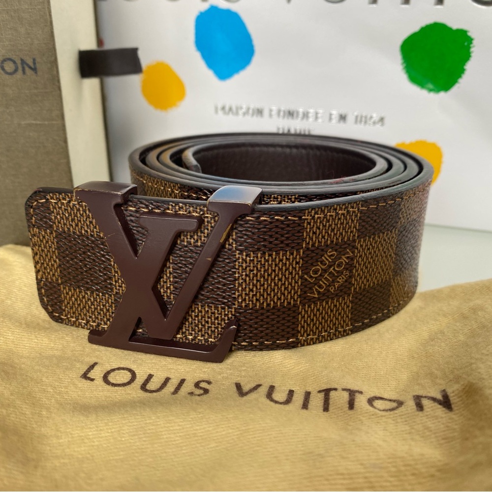 Authentic Louis Vuitton Initiales Belt 40MM in Damier Ebene